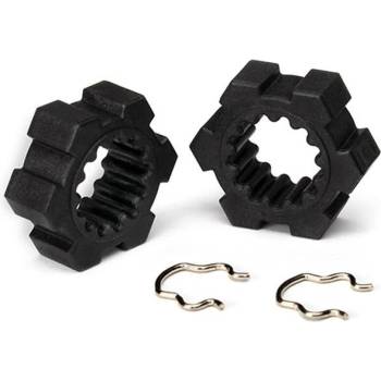 Traxxas Wheel hubs, hex (2)/ hex clips (2), TRX7756 (TRX7756)