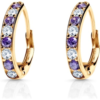 SAVICKI Обeци тип халка SAVICKI: жълто злато, циркони