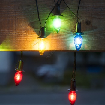 EXIHAND Разширяем външен LED гирлянд CONE FILAMENT 20xE10 14m многоцветен/топло бял IP44 (EX0128)