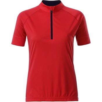 James & Nicholson Dámsky s krátkym zipsom JN513 Tomato/černá