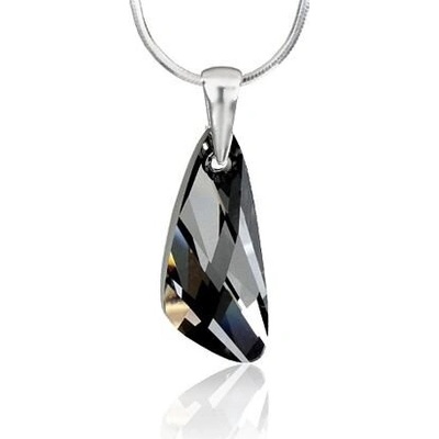 SILVEGO Stříbrný přívěsek Wing Crystal Silver Night se Swarovski Crystals LSW142P
