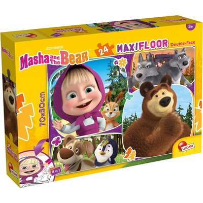 Lisciani Двулицев пъзел Lisciani - Маша Мечока, 24 части (LI109678)