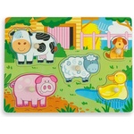 ANDREU Toys Дървен пъзел Andreu toys - Ферма, с подсказка (16464) - ozone
