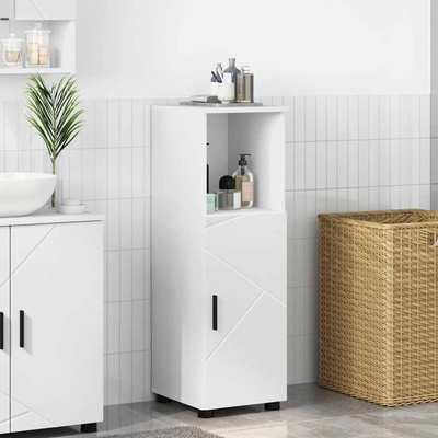 vidaXL Шкаф за баня Бяло 30 x 35 x 95 см Инженерно дърво & Метал (883314)