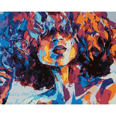 Zuty Malování Podle Čísel Abstraktní Žena S Kudrnatými Vlasy 80 x 100 cm Plátno Rám