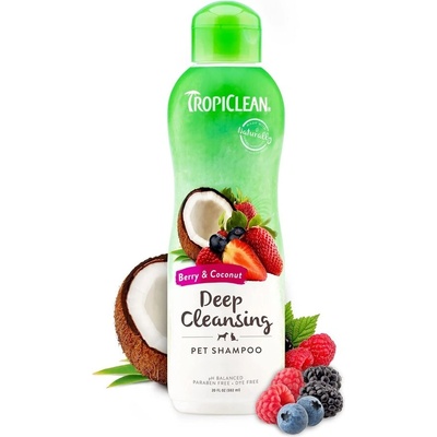 Tropiclean Berry and Coconut Deep Cleansing Shampoo - шампоан за кучета и котки 355ml