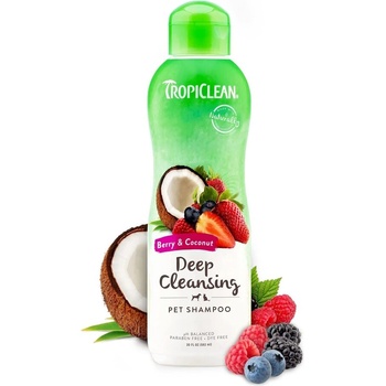 Tropiclean Berry and Coconut Deep Cleansing Shampoo - шампоан за кучета и котки 355ml