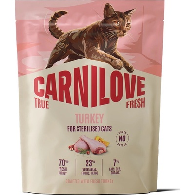 CARNILOVE TRUE FRESH morka pre sterilizované dospelé mačky všetkých plemien 400 g