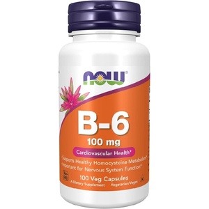 NOW NOW Vitamin B-6 100mg, 100 Capsules - fitnesdobavki - 13,67 лв