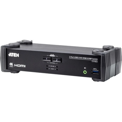ATEN Превключвател KVMP на ATEN USB 3.2 Gen1, 4K HDMI, 2 порта CS1822-AT-G (CS1822-AT-G)