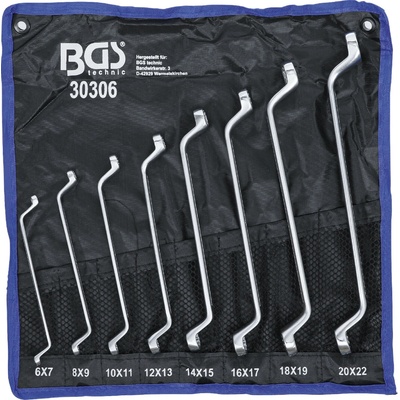 BGS Technic Sada obojstranných očkových kľúčov predĺžené zalomené 6 x 7 - 20 x 22 mm 8-dielna BGS 30306