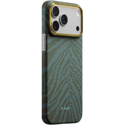 PITAKA Magsafe Калъф за iPhone 17 Pro Max, Pitaka Edge Breath of Veins Case Dive Green, Зелен (BV1703PM)