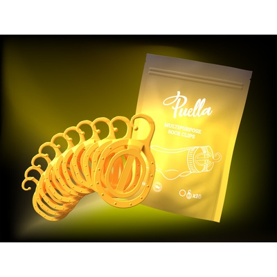 Puella Multifunkčné párovače ponožiek, žlté 10 ks