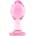 NS Novelties Стъклено дилдо Butt Plug "GLASS PINK LARGE" 10 см