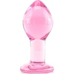 NS Novelties Стъклено дилдо Butt Plug "GLASS PINK LARGE" 10 см