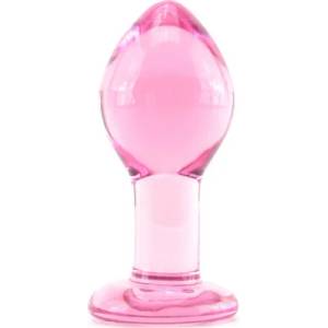 NS Novelties Стъклено дилдо Butt Plug "GLASS PINK LARGE" 10 см