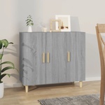 vidaXL Сайдборд, Сив сонома, 90x34x80 см, инженерно дърво (817460)