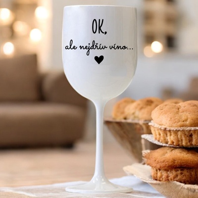 Ahome Sklenice na víno plastová OK ale nejdřív víno bílá 420 ml