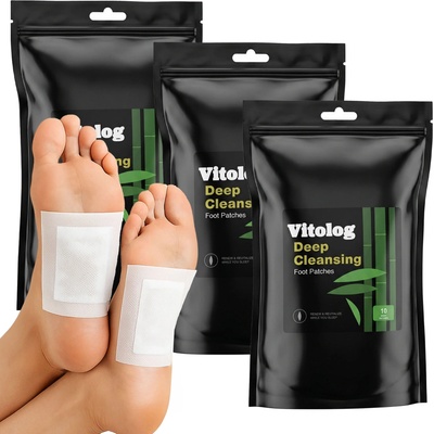 Vitolog 30x Detox Náplasti na Nohy - Čistiace Náplasti na Noc, Odstraňujú Toxíny