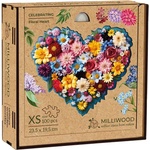 Milliwood Дървен пъзел Milliwood от 100 части - Цветно сърце (размер XS) (XS-FloralHeart-5080)