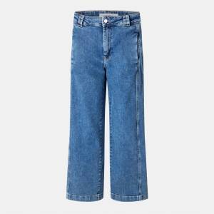 Lacoste Дънки Lacoste Women's High-Rise Wide Leg Jeans - Medium Blue