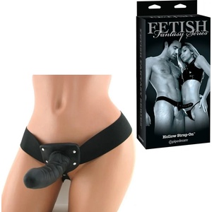  Пенис колан с куха вътрешност, 15, 2см. - Hollow Strap-On Black (PIPE442923)