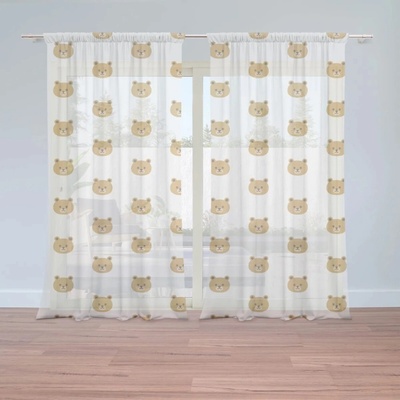 Sablio Záclony Medvedíky na bielej: 2ks 150x250cm