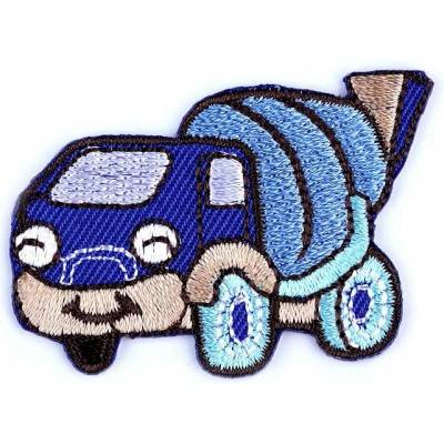 Nažehlovačka nákladní auto, traktor, bagr, vláček, míchačka modrá královská 1 ks