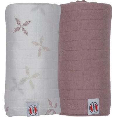 Lodger Swaddler Solid Matcha 110 x 110 Powder/Rose 2 ks