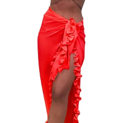 Plážová sukně Chiffon S292 červená – Zboží Dáma