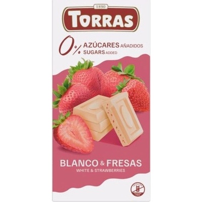 Torras Bezlepková bílá s jahodou bez přidaného cukru 75 g