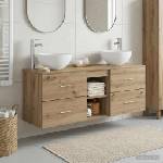 vidaXL Комплект шкафове за баня 3 бр. Дъб артизан 49, 5 x 41 x 64, 5 см (3405810)