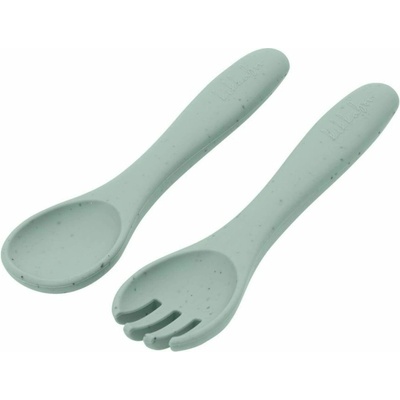 KikkaBoo Príbor 2-dielny Platinum Silicone Sage