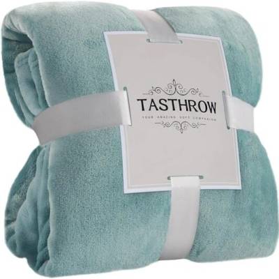 TASTHROW modrozelená plyšová deka nadýchaná fleecová modrozelená 130x150
