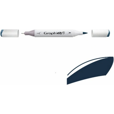 Lihová fixa GRAPH'IT oboustranná Brush & Fine, Cool Grey 8