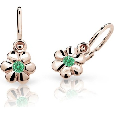 Cutie Jewellery zlaté náušnice pre novorodeniatko C1736R-Green