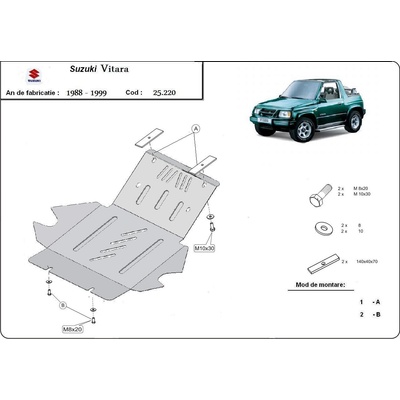 Scut Motor - Румъния Метална кора под двигател suzuki vitara 4d от 1992 до 1998 (73834)