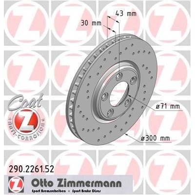 ZIMMERMANN Brzdový kotúč 290226152
