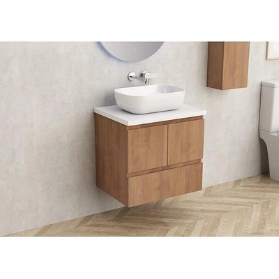 Inter Ceramic Конзолен PVC шкаф за баняBG 9047-60 + 6046-30, с бял плот, Inter Ceramic (BG 9047-60 + 6046-30)