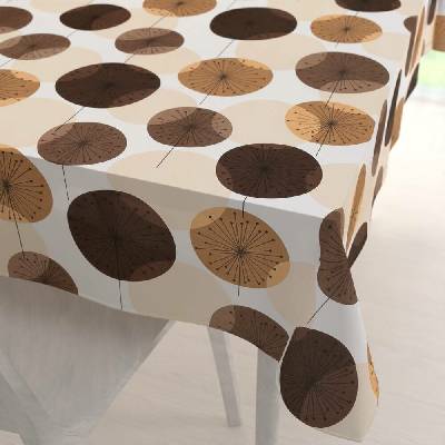 Biante bavlna obdélníkový ubrus Sandra SA-488 Hnědo-béžové designové pampelišky 120x140cm
