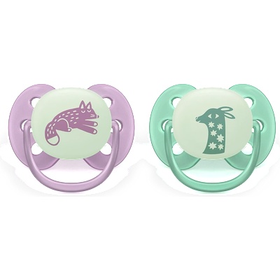 Philips Avent Pacifier Ultra Soft NightTime SCF094/04, 6-18 м. , 2 броя (SCF094/04)