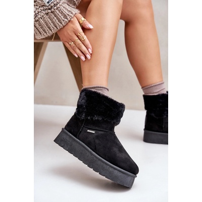 Big Star Platform Snow Boots with Fur Black
