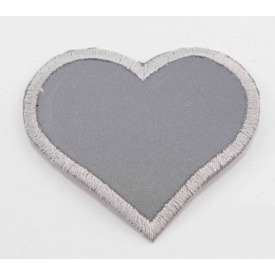 Nažehľovacia záplata - srdiečko - rozmer 6 cm x 6 cm - reflexná