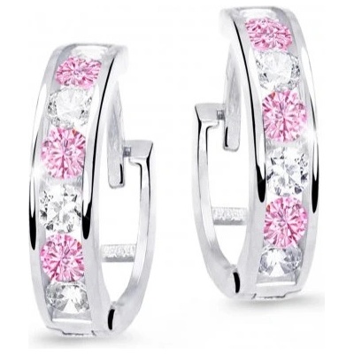 Zodiax Kroužky z bílého zlata růžovobílé kameny 031.00011