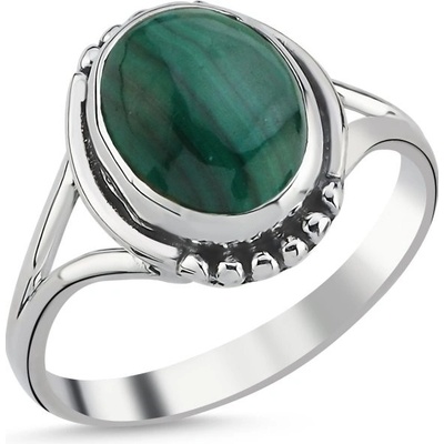 Olivie Stříbrný prsten MALACHIT 8475