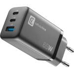 Cellularline Зарядно 220V PD GaN USB, 2xUSB-C 65W 9587