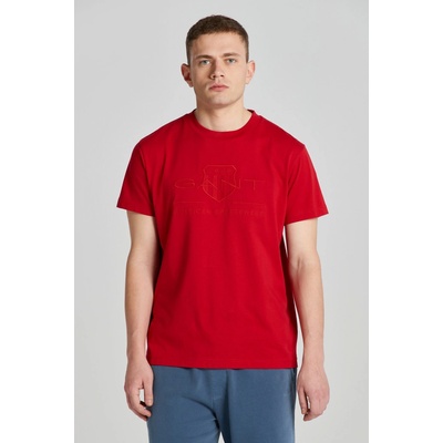 Gant tričko Reg Tonal Shield SS T-shirt červené