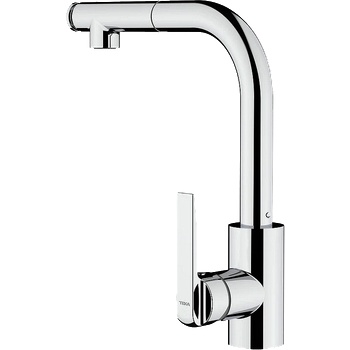 Strohm Teka Кухненски смесител, изтеглящ се душ с 2 вида струи на водата, въртящ се чучур, хром IN 938 Plus Pull-out (Б.7022.ХР)