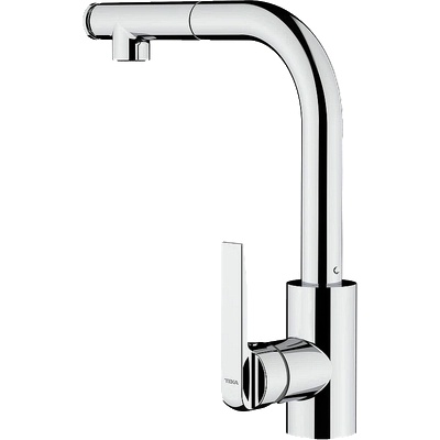 Strohm Teka Кухненски смесител, изтеглящ се душ с 2 вида струи на водата, въртящ се чучур, хром IN 938 Plus Pull-out (Б.7022.ХР)