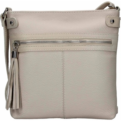 Dámská kožená crossbody kabelka Italia Laura béžová